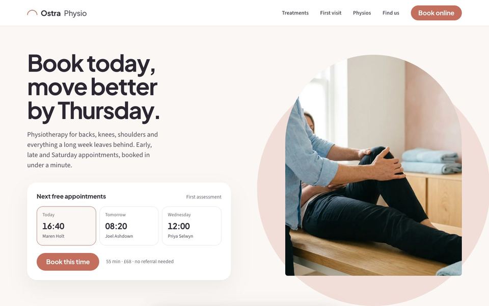 Ostra Physio homepage