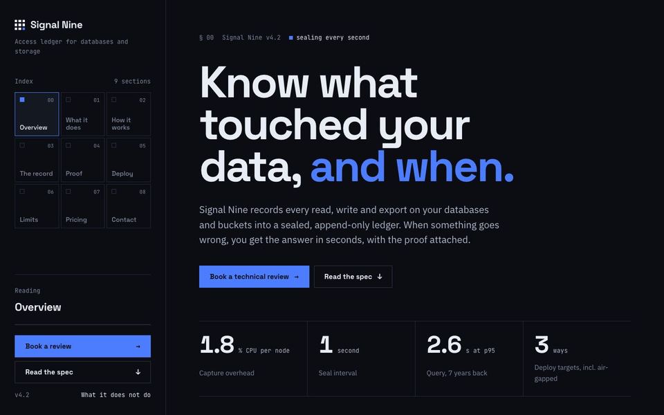 Signal Nine homepage